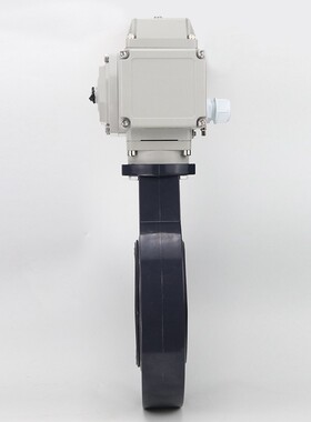 电动pvc蝶阀 D971X-16S upvc塑料阀门耐酸碱腐蚀63 75 90 110 160