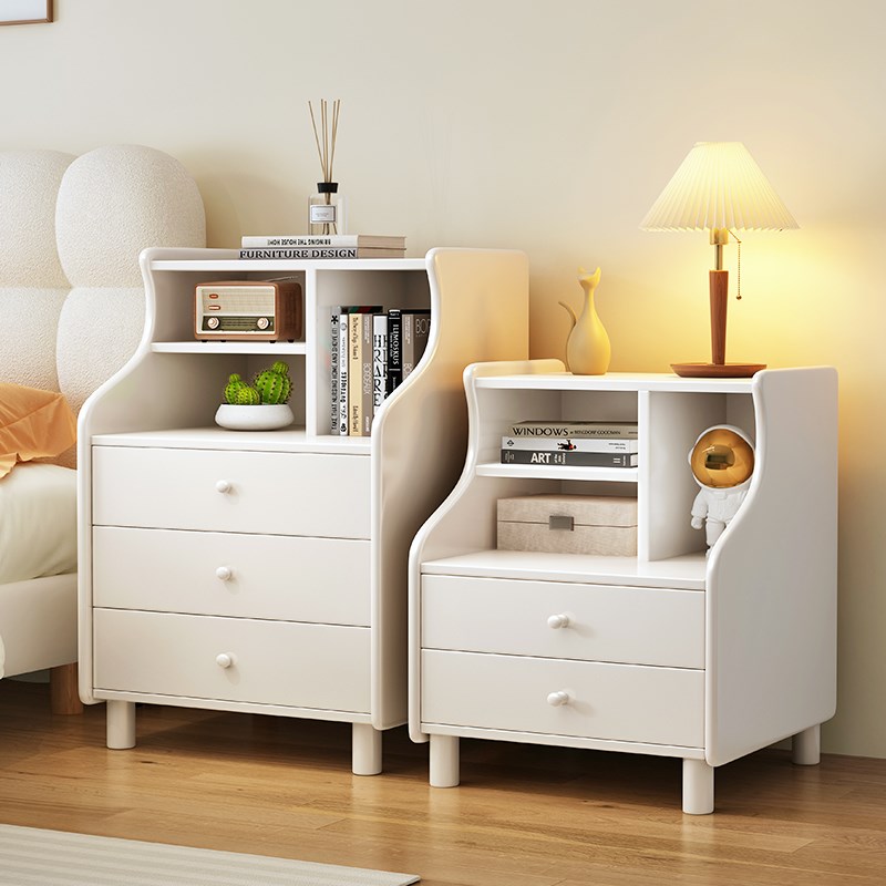 床头柜实木简约家用小型储物架收纳柜卧室夹缝儿童床边柜置物柜子
