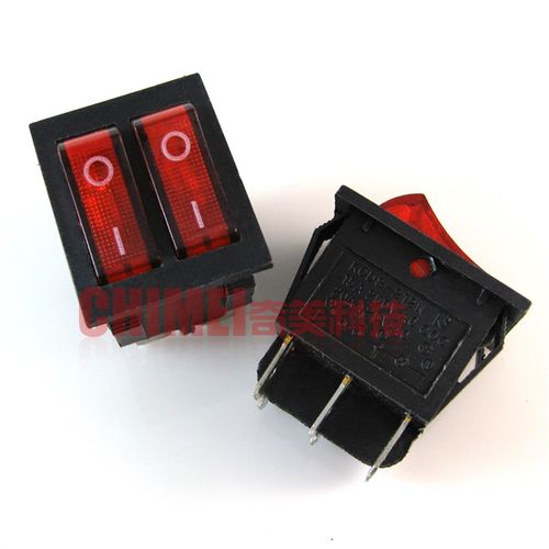 油汀电暖器双联6脚开关KCD8-212N 电饼铛船型翘板按钮按键 KCD3-2