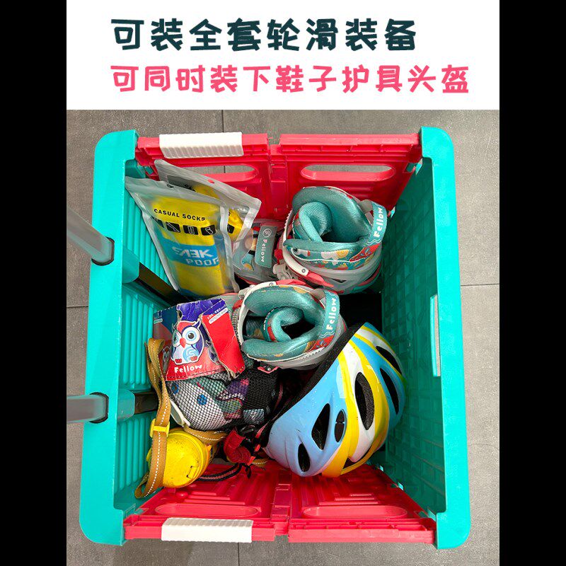 儿童轮滑鞋拉杆箱溜冰鞋收w纳箱滑冰鞋折叠收纳包轮滑箱可坐