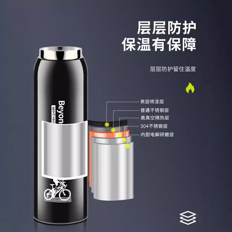 保冷保温骑行水壶自行车水y杯子山地车公路单车大容量开盖