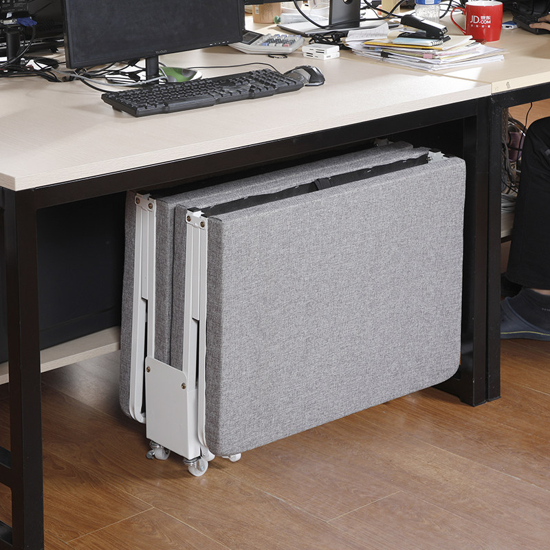 逸升办公室午休床折叠床单人x床便携式四折木板海棉床简易床陪护