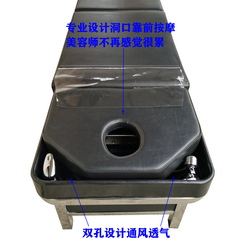 洗发床新款不锈钢架理发店x小型全躺洗头床冲水床冲头床按摩床