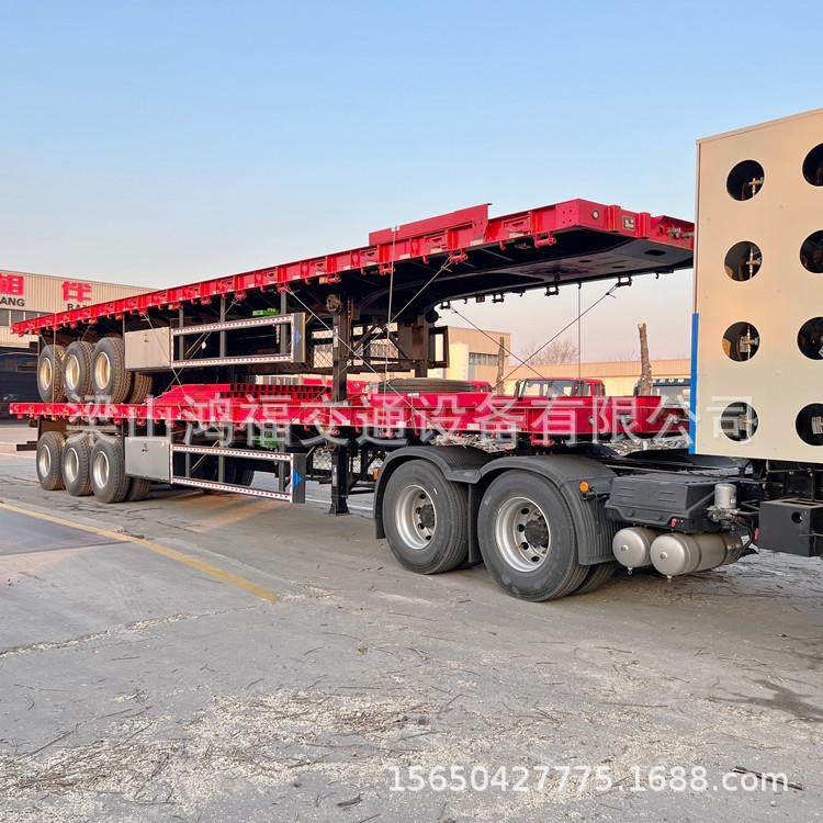 出口平板货物运输车 半挂车 二手挖掘机半挂车 拖挂车 平板车