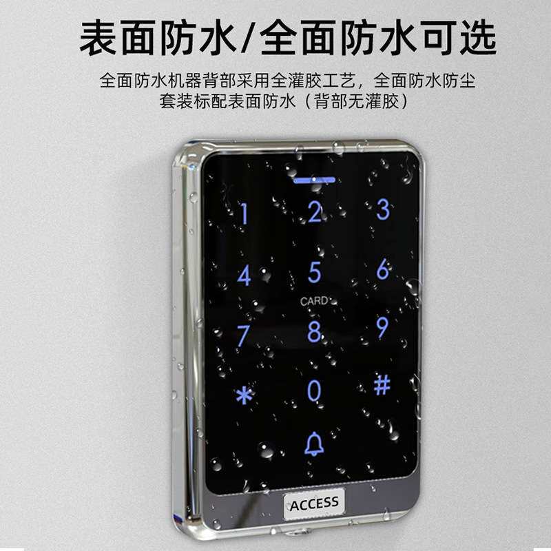 刷卡密码防水门禁一体机电磁锁门禁电插锁动态人脸识别指纹机