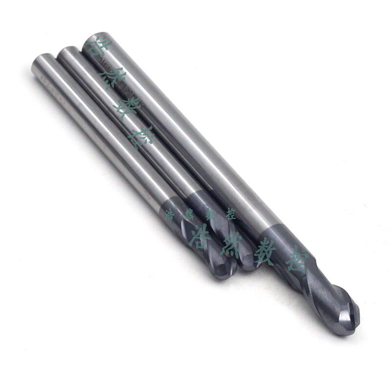 YW加长45度涂层整体合金钨钢立铣刀球头铣刀R刀2刃R1.5R6R8R10