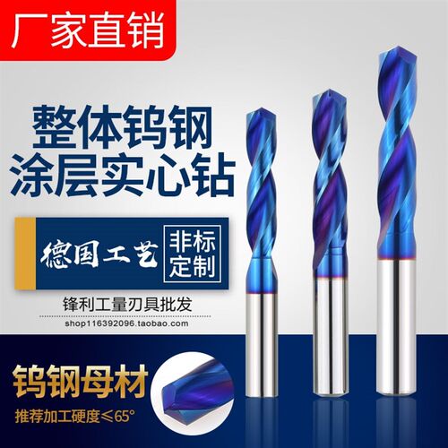 定柄硬质合金钻头整体钨钢钻D4D6德国进口65度实心钻3倍径麻花钻
