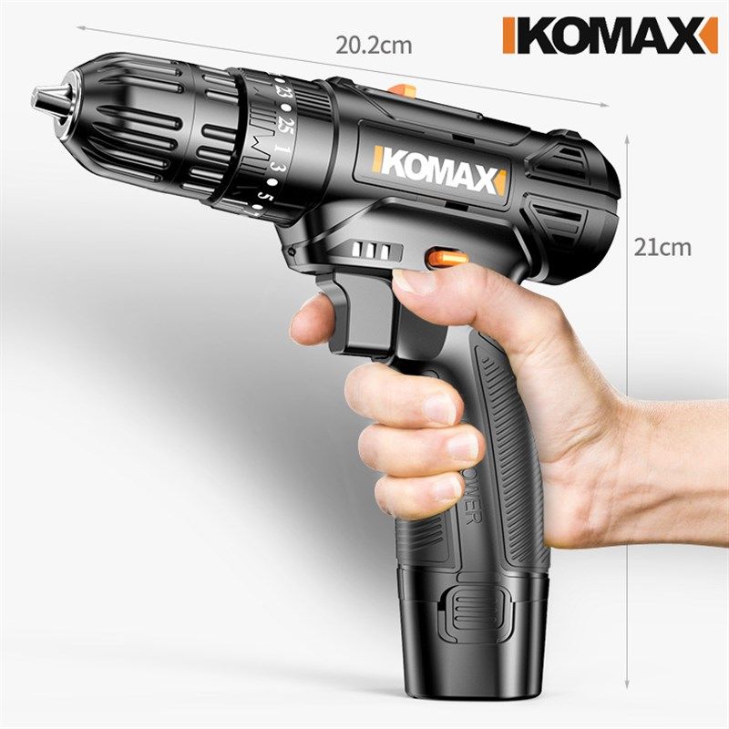 德国KOMAX手电转家用充电式电动螺丝刀手枪电钻迷你工具12V小锂电