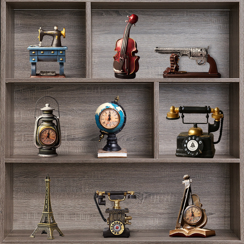 轻奢高档书柜家居客厅摆件美式酒柜装饰品橱窗展示柜复古书架摆设