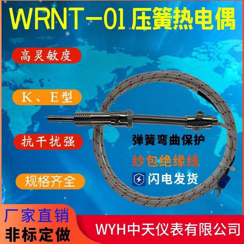 WYH中天仪表K压簧偶WRNT-01压簧热电偶WRET-01压簧式热电偶优质