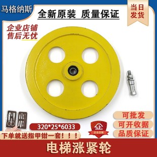 6003双轴承限速器涨绳轮电梯配件全新原装 蒂森涨紧轮直径320