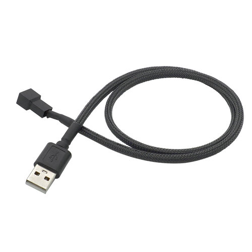 尼龙网 USB转小3pin 机箱风扇线 CPU主板供电 转接线 3针电源线