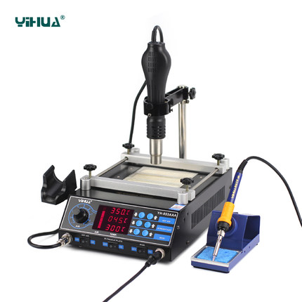 谊华YIHUA-853AAA热风拆焊台BGA返修台热风枪烙铁预热台三合一