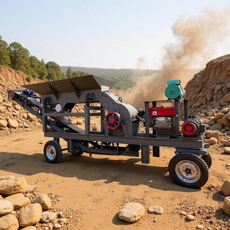 移动式锤破车 电动柴油大型碎石 建筑石料矿山破碎机 锤式制砂车,机械设备,破碎机,淘宝优惠券,粉丝福利购,淘宝优惠卷