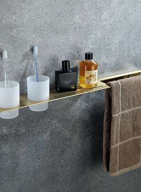 欧式黑色打孔置物毛巾架壁挂式卫生间酒店民宿家用挂件套装GJ2002