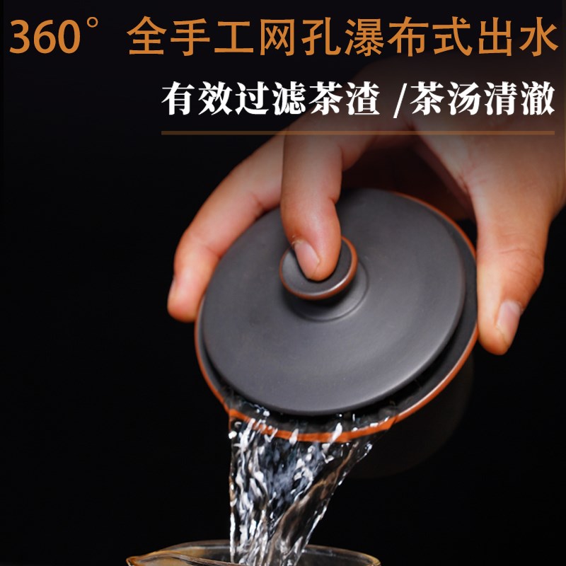 滇匠家用云南建水紫陶壶手抓壶 陶瓷单壶功夫茶具手X工紫陶纯茶壶