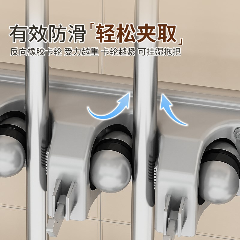 带轮移动拖把架放扫把置s物架不锈钢商用落地收纳清洁卫生工具架