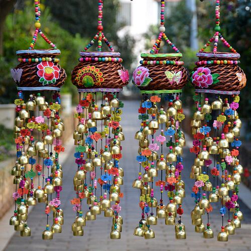 云南丽江特色风铃挂饰手工编织女生礼物铃铛挂件创意家居客厅装饰