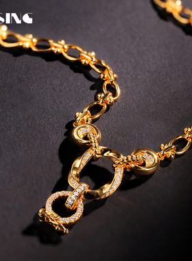 VISING珠宝米奇头百搭项链万能项链金色毛衣链