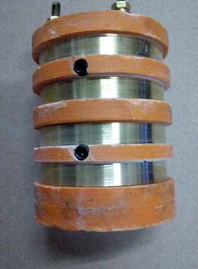 4路导电环凹环孔25外63高度80 铜环25X67X75