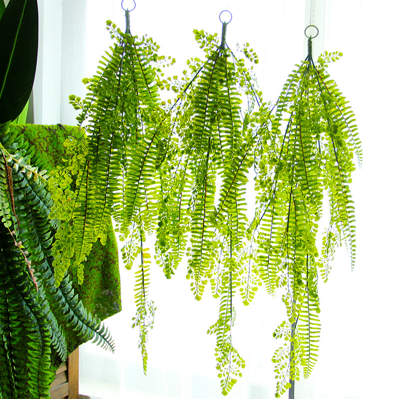 仿真垂吊绿植波斯蕨类植物吊饰悬挂藤条藤蔓吊篮壁挂阳台橱窗装饰