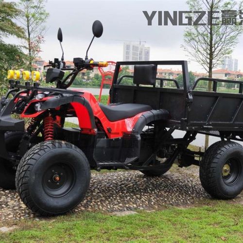 ATV电动四轮越野沙滩车轴传动四轮带拖斗工具车车架8寸胎