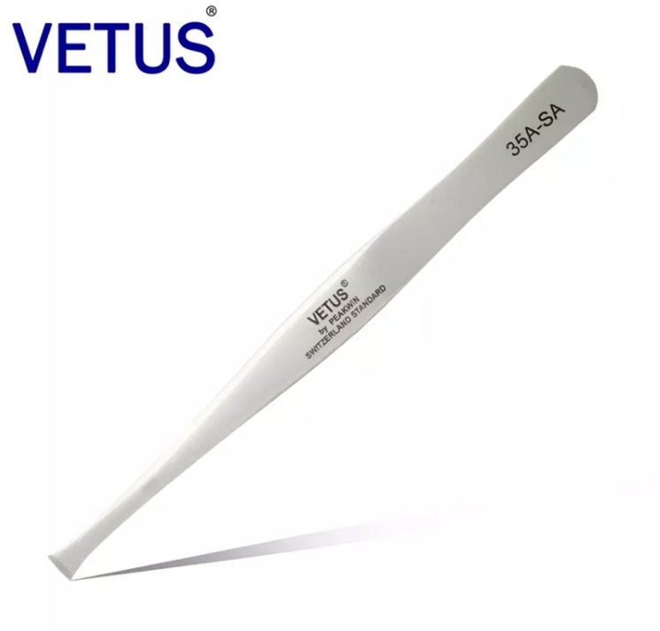 VETUS 35A-SA 镊子 高精密防磁防酸不锈钢扁平嘴镊子 邮票镊子