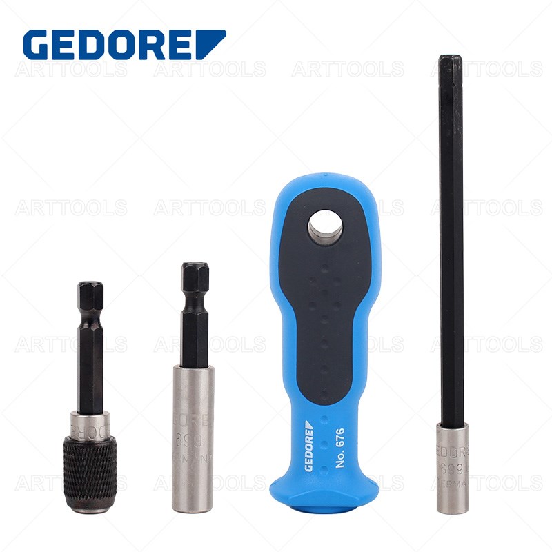 德国吉多瑞Gedore螺丝刀手柄1/4批头接杆C6.3可换头多功能676进口