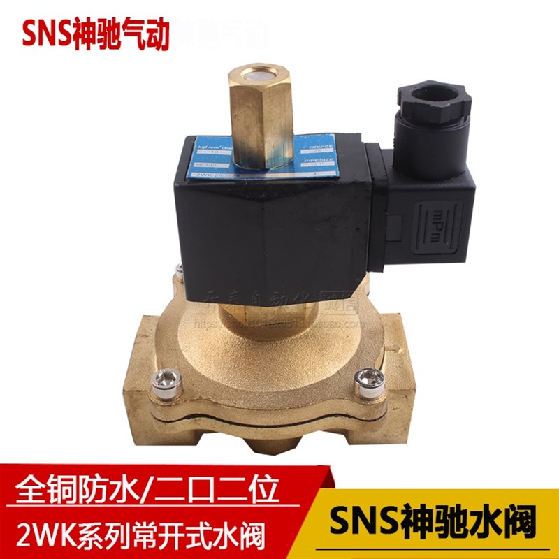 SNS神驰 常开电磁阀2WK025-08 2WK160-15/200-20/250-25 AC220/24