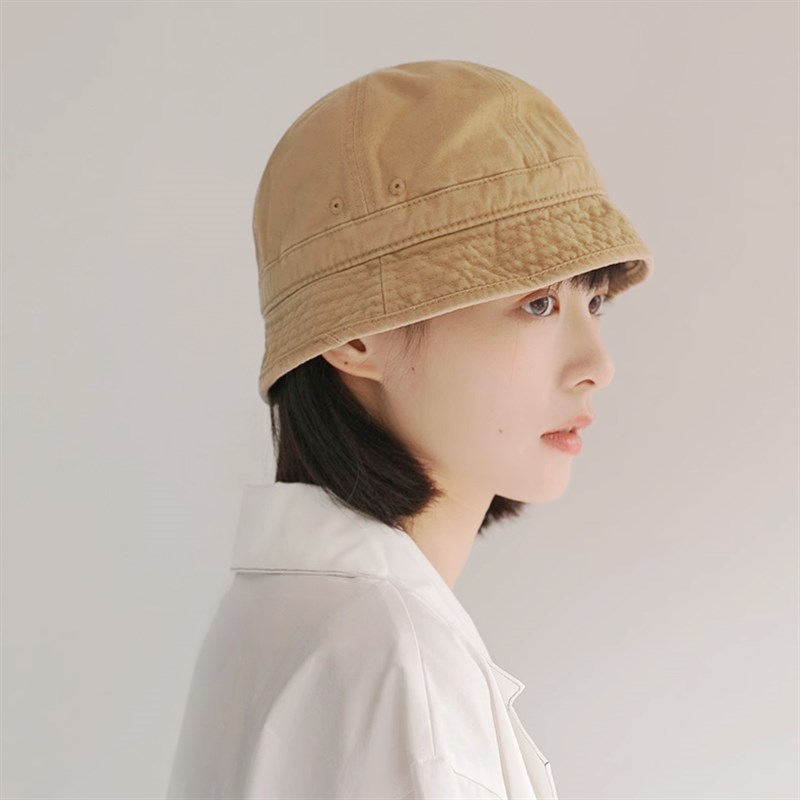 帽子假发一体渔夫女短檐夏季桶帽夏遮阳女防晒日系太阳帽薄款盆帽