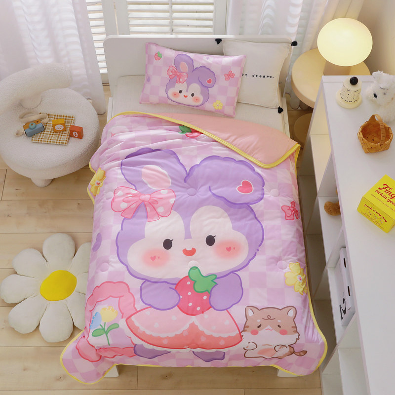 儿童夏凉被幼儿园专用午睡盖毯夏季薄款宝宝小被子冰丝婴儿空调被