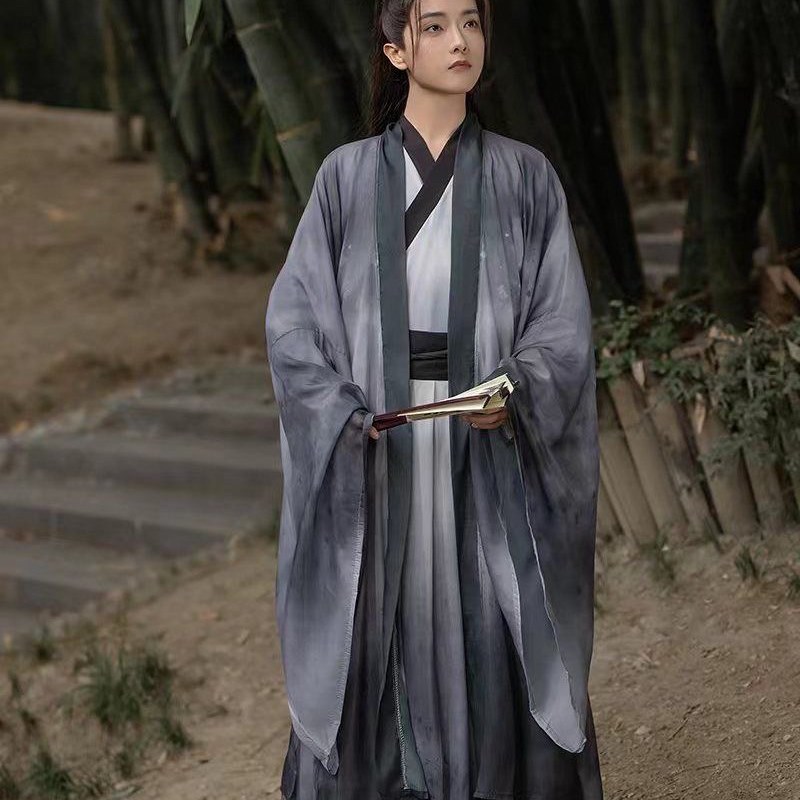 【归离】春夏魏晋制渐变印染套装交领齐腰汉服男女款渐变学生班服