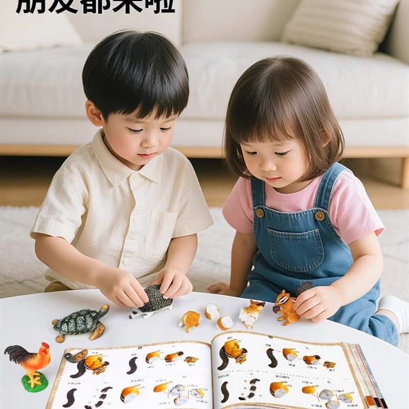 动物拼装模型4d立体昆虫积木v玩具拼图儿童益智3到6岁12男孩0手工