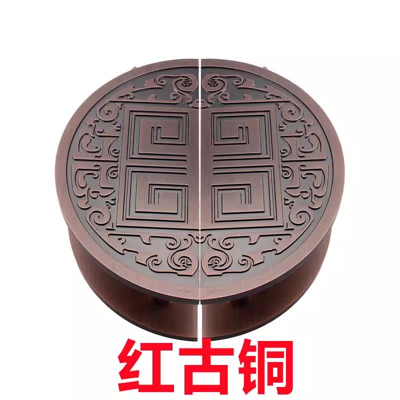 新中式大门拉手酒店实木门把手仿古雕刻铝板半U圆玻璃门把拉手