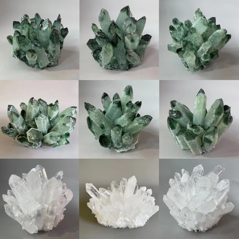 掌柜推荐纯天然绿水晶摆件书桌软装饰品样板房摆设水晶簇