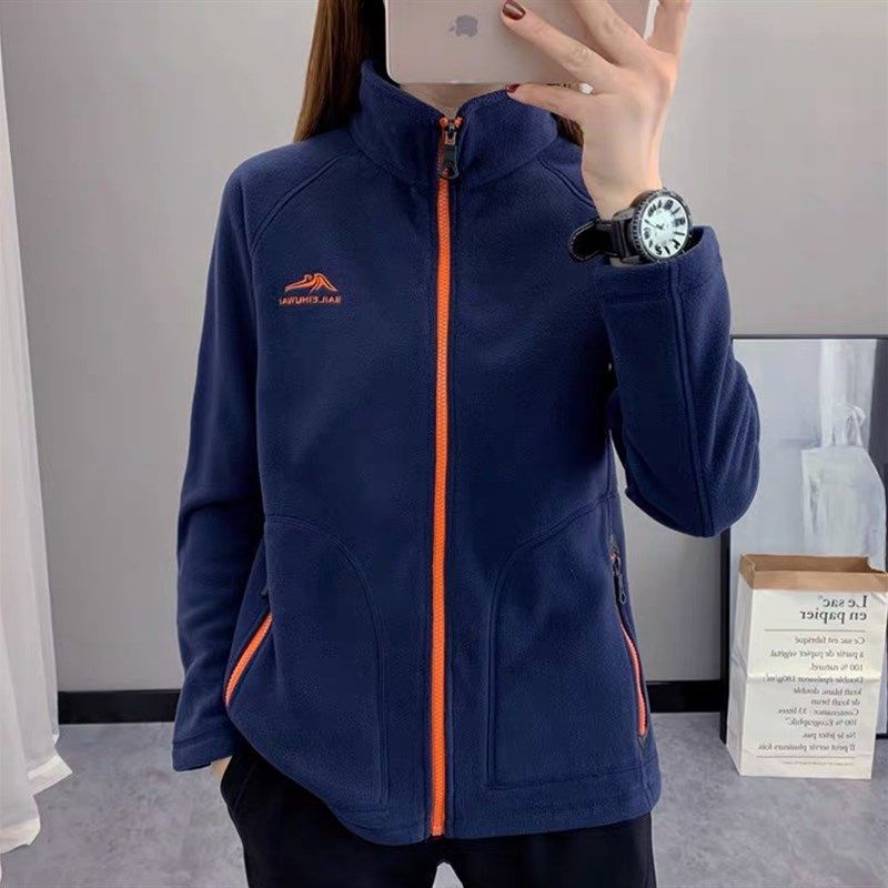 秋冬季抓绒衣女式超细摇粒绒卫衣加厚加绒开衫外套户外冲锋衣内胆