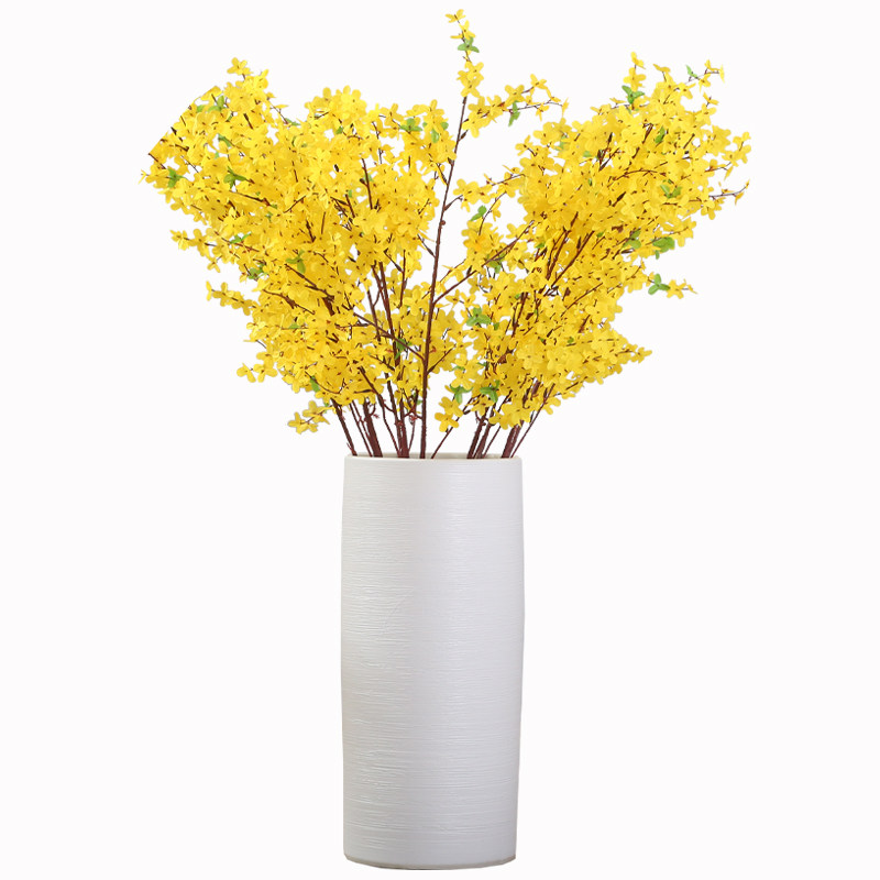 客厅落地花瓶大号陶瓷插干花装饰D摆件大号白色现代简约插花直口