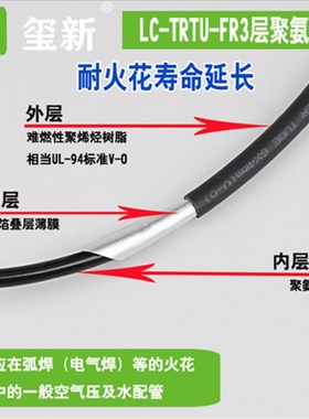 弧焊气管改良型夹铝箔双层阻燃管TRTU0805三层阻燃管防火花0604