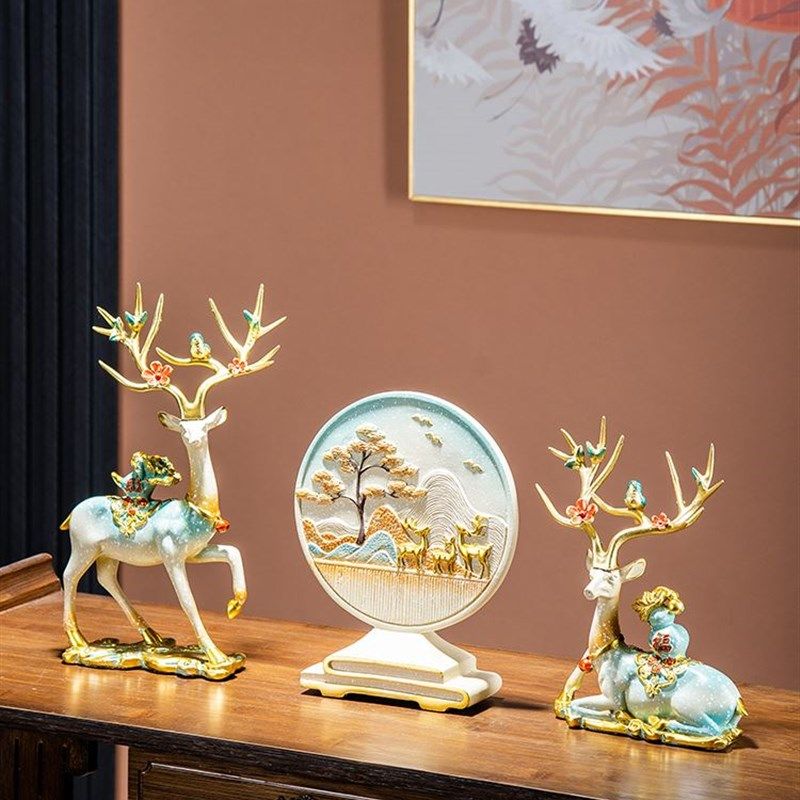 新中式酒柜装饰品鹿摆件家居客厅玄关电视柜乔迁新居礼品结婚礼物,农用物资,苗木固定器/支撑器,淘宝优惠券,粉丝福利购,淘宝优惠卷