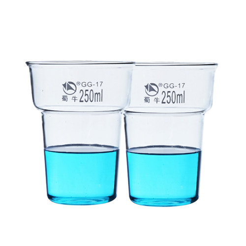 蜀牛250ml 染色烧杯厚壁玻璃烧杯实验室玻璃器皿器材加厚量杯加热