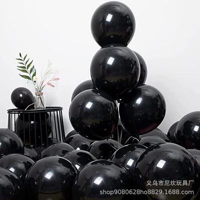 144pcs黑色气球拱门花环套装不同尺寸生日万圣节毕业派对聚会装饰