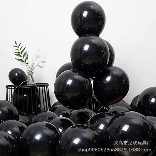 144pcs黑色气球拱门花环套装不同尺寸生日万圣节毕业派对聚会装饰