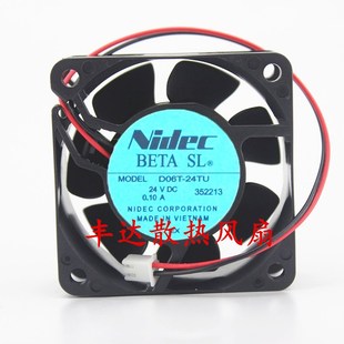 D06T 24TU 0.10A 日本 变频器散热风扇 24V nidec 6025 原装 6CM