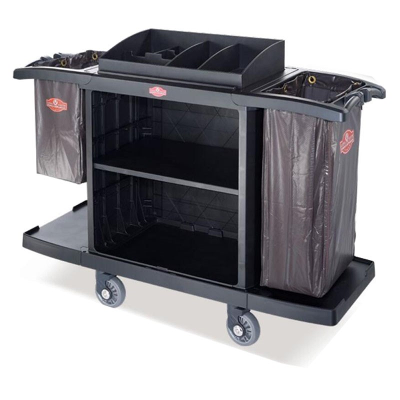 南方多功能可折叠客房服务车宾馆塑料布草车酒店工作车清洁车推车