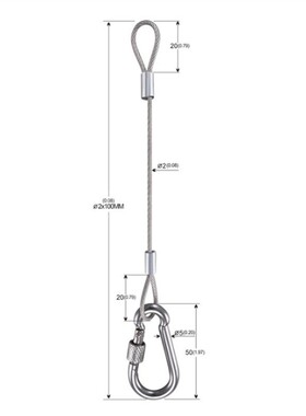 LED灯具钢丝吊灯配件面板灯吊线广告牌吊绳灯箱挂件保险钩挂画绳