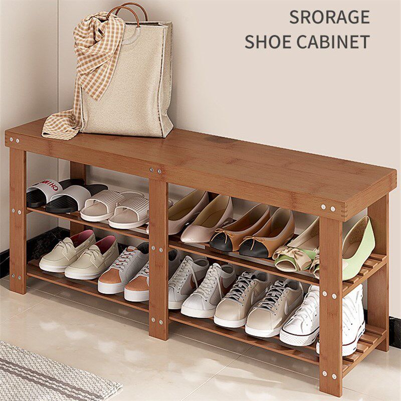 北欧换鞋凳家用门口双层鞋架子现代简约可坐多功能鞋架入户穿鞋凳