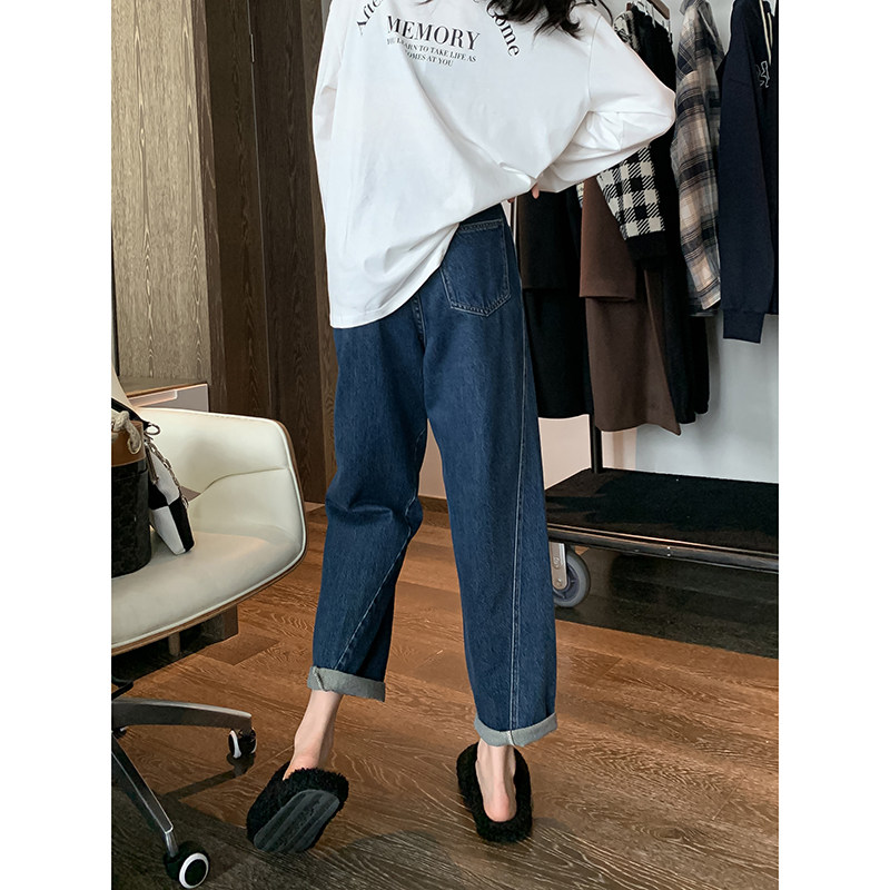 孕妇裤子春秋款外穿休闲直筒牛仔裤春装春季大码宽松阔腿裤女夏季