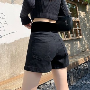 孕妇短裤外穿小个子夏季薄款牛仔裤女夏装孕早期黑色打底裤子夏款