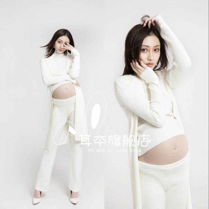 新款孕妇照服装时尚简约妈咪大肚照写真私房艺术照影楼拍摄孕妇装