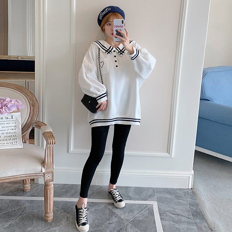 加肥加大码孕妇长袖卫衣套装春秋潮妈宽松外穿套头上衣200斤胖MM